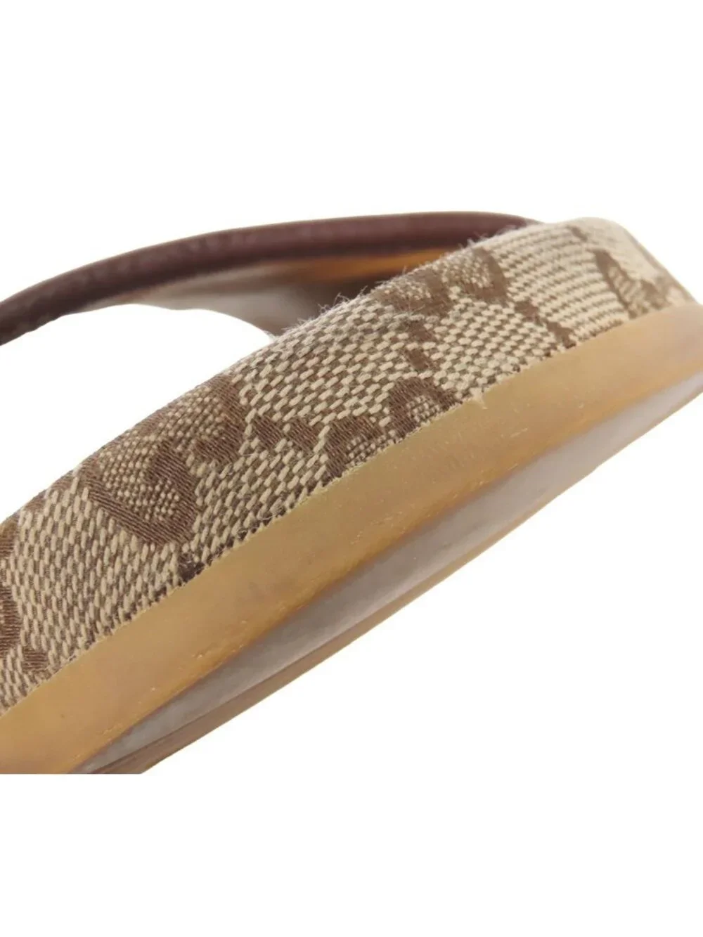 Gucci Sandals Beige GG Canvas Slide Shoes 8